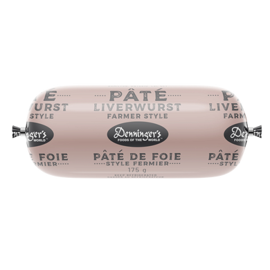 Packaged sausage roll with branding on a white background