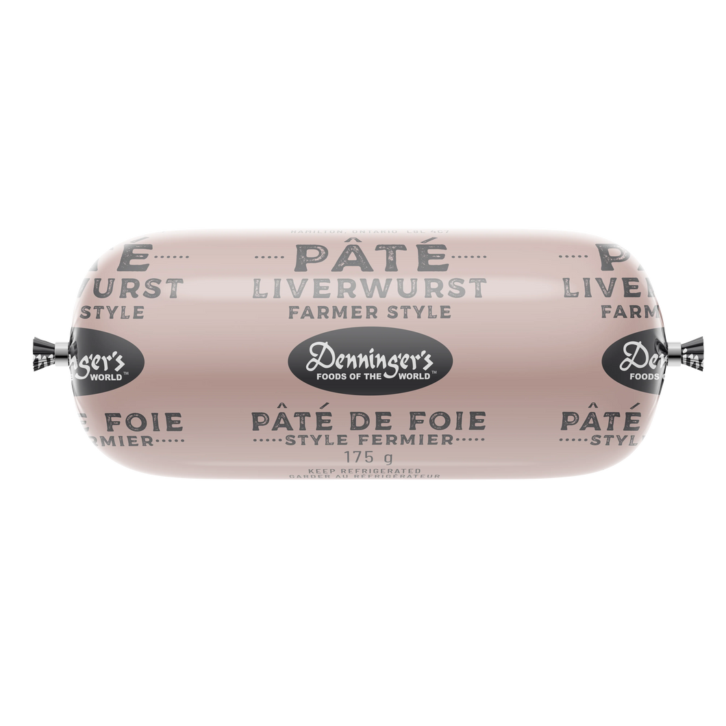 Packaged sausage roll with branding on a white background