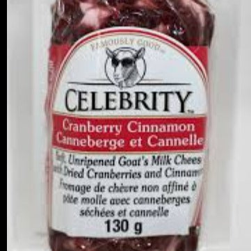 Celebrity Soft Unripened Goat Cheese Cinnamon Cranberry